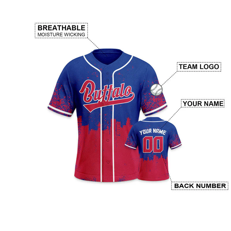Custom 3D Graffiti Royal Red-White Authentic Baseball Silhouette Jersey