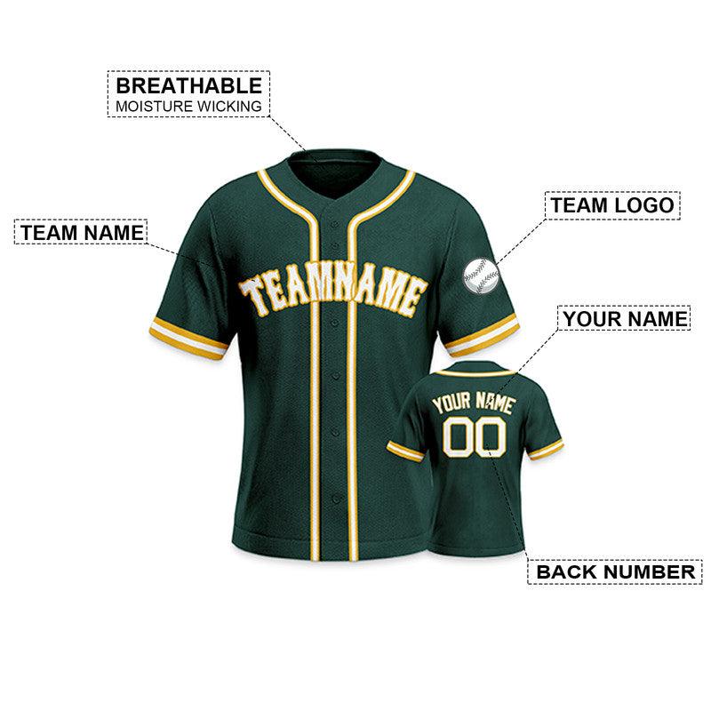 Custom Kelly Green Gold-White Authentic Baseball Jersey-2