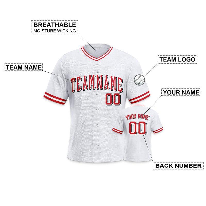 Custom White Red-White Authentic Baseball Jersey-1