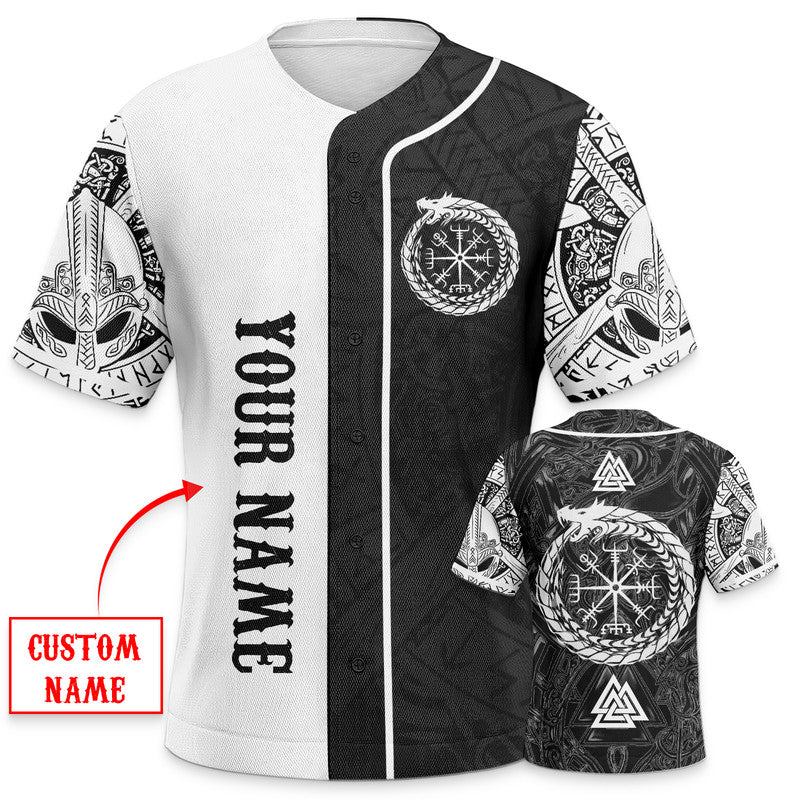 Vegvisir Jormungandr World Serpent Norse Mythology Dragon Viking Custom Baseball Jersey