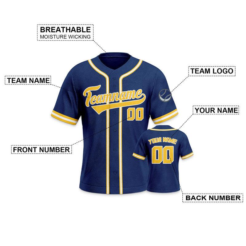 Custom Royal Gold-White Authentic Baseball Jersey