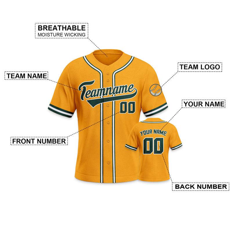 Custom Gold Kelly Green-White Authentic Baseball Jersey