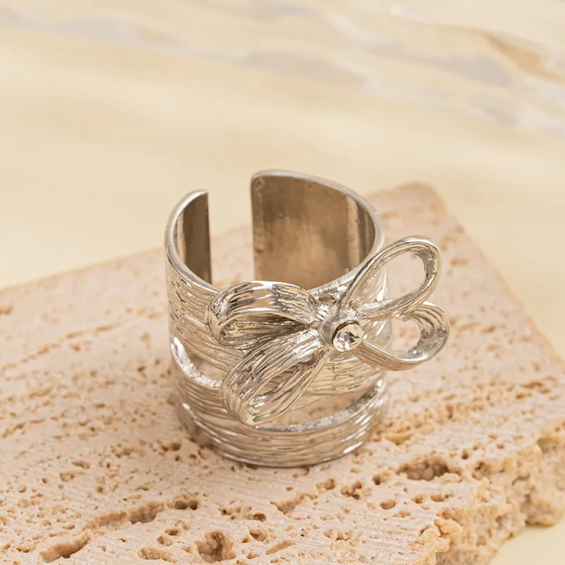 Flower Bow Knot Open Rings