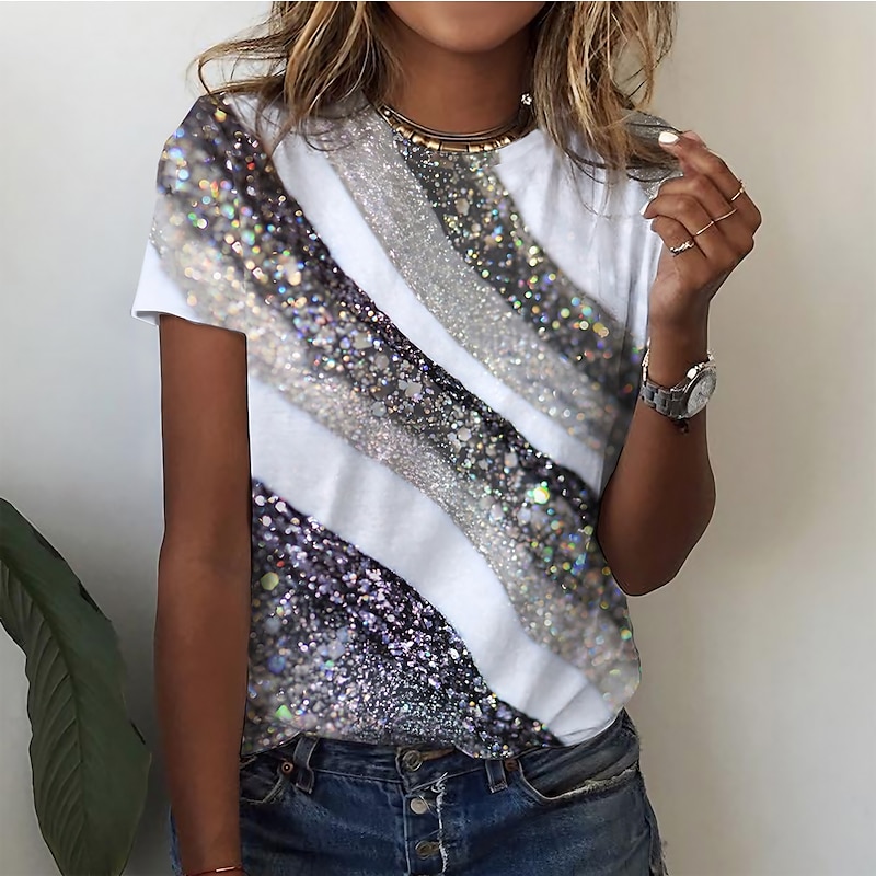 Basic Print Short Sleeve Tee