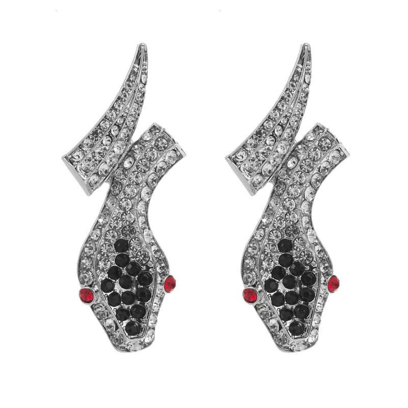 Rock Snake Rhinestone Ear Studs