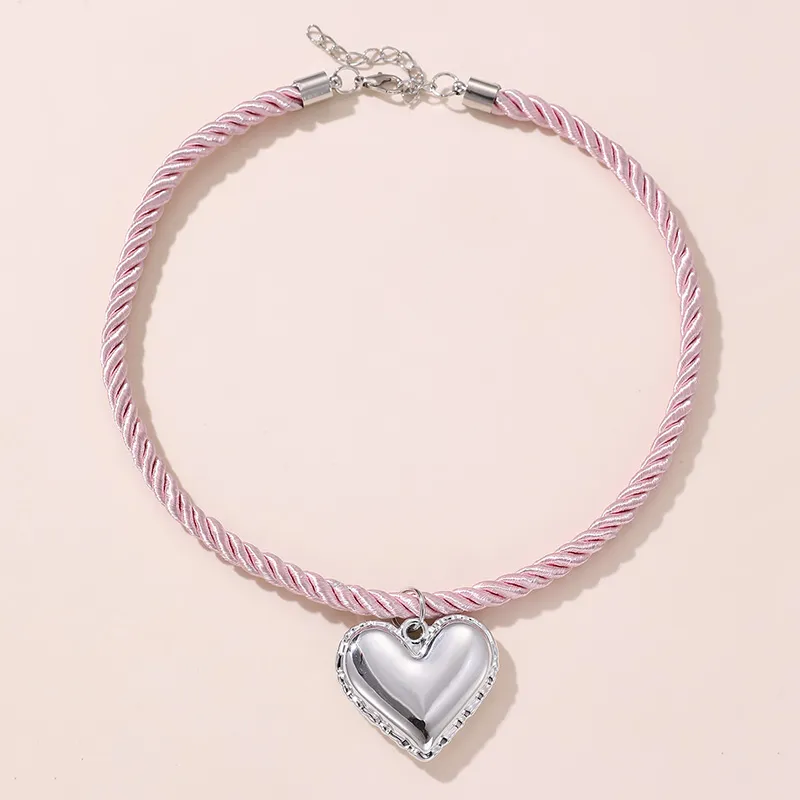 Heart Bow Knot Pendant Necklace