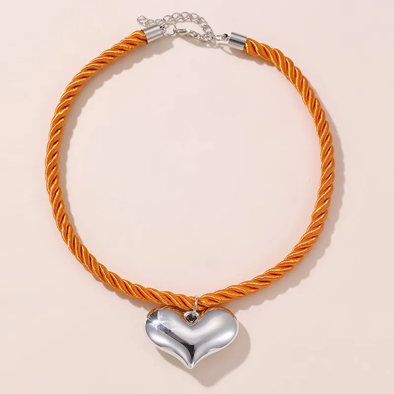 Heart Bow Knot Pendant Necklace