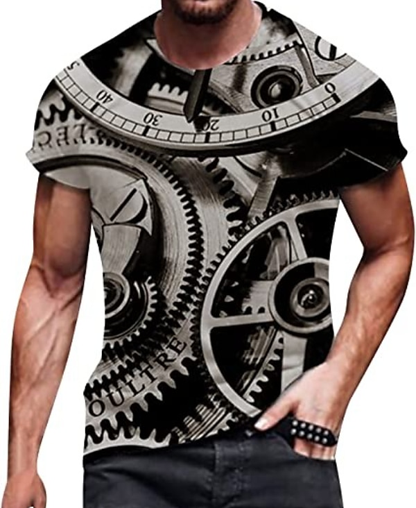 Graphic Letter Short Sleeve Tee with Back Print