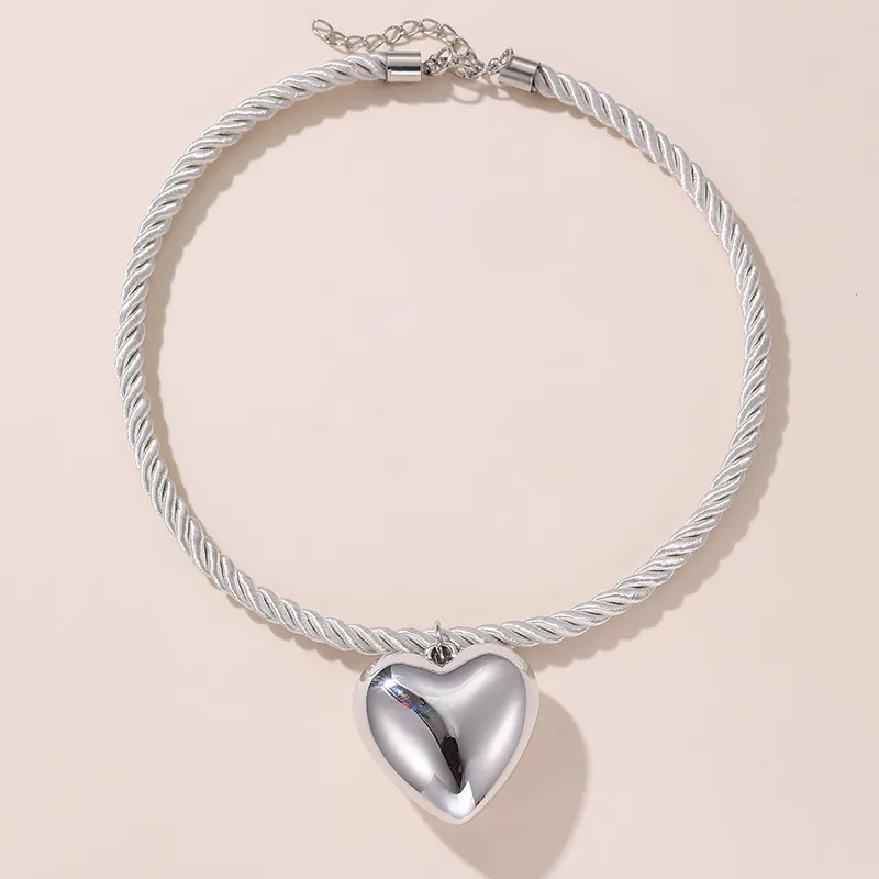 Heart Bow Knot Pendant Necklace